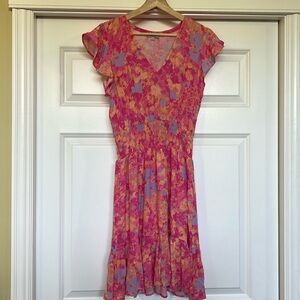NEW RAILS “Tara Dress” Flutter sleeves Pink/Orange/Purple sz S